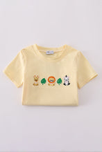 Yellow stripe animal embroidery smocked set - ARIA KIDS