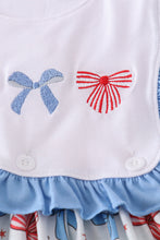 Bow trellis print embroidery ruffle dress - ARIA KIDS