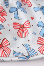 Bow trellis print embroidery ruffle dress - ARIA KIDS