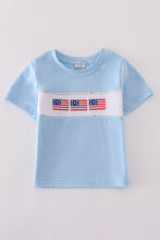 Blue flag embroidery top - ARIA KIDS