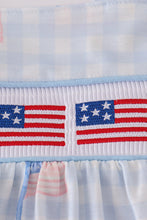 Blue flag embroidery smocked shorts set - ARIA KIDS