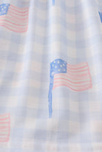Blue flag embroidery smocked shorts set - ARIA KIDS