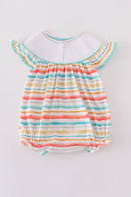 Rainbow stripe marine creature embroidery smocked bubble - ARIA KIDS