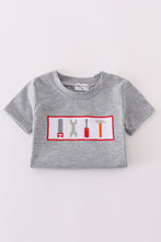 Grey tool embroidery top - ARIA KIDS