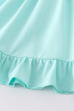 Mint princess embroidery gingham shorts set - ARIA KIDS