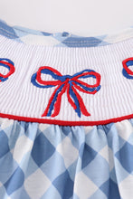 Blue bow embroidery smocked set - ARIA KIDS