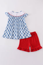 Blue bow embroidery smocked set - ARIA KIDS