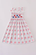 Bow embroidery smocked dress - ARIA KIDS