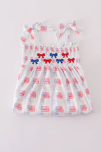 Bow embroidery smocked dress - ARIA KIDS