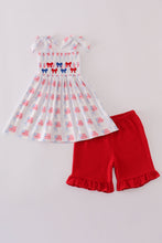 Bow embroidery smocked shorts set - ARIA KIDS