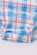 Flag embroidery smocked plaid bubble - ARIA KIDS