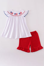 Flag embroidery smocked short set - ARIA KIDS