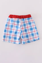 Flag embroidery smocked plaid swim trunkis UPF50+ - ARIA KIDS