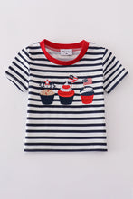 Blue stripe cake embroidery top - ARIA KIDS