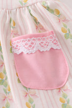 Pink lemon print bow ruffle bloomer set - ARIA KIDS