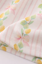 Pink lemon print bow ruffle bloomer set - ARIA KIDS