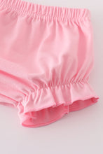 Pink lemon print bow ruffle bloomer set - ARIA KIDS