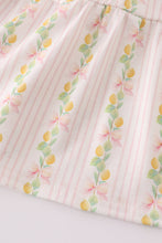 Pink lemon print bow smocked tiered mom&me dress - ARIA KIDS