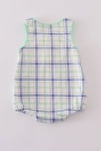 Green seersucker sailboat embroidery smocked bubble - ARIA KIDS