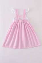 Pink stripe seersucker sailboat embroidery smocked dress - ARIA KIDS