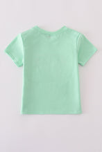 Green seersucker sailboat embroidery top - ARIA KIDS