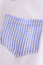 Blue stripe seersucker shorts set - ARIA KIDS