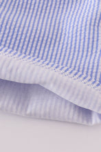 Blue stripe seersucker shorts set - ARIA KIDS