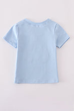 Blue tractor applique top - ARIA KIDS