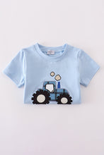 Blue tractor applique top - ARIA KIDS