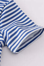 Blue stripe fire truck applique top - ARIA KIDS