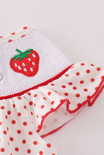 Red dot strawberry embroidery smocked bloomer set - ARIA KIDS