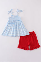 Blue&red character applique shorts set - ARIA KIDS