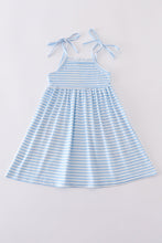 Blue character applique stripe dress - ARIA KIDS