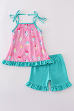 Pink ice cream print shorts set - ARIA KIDS