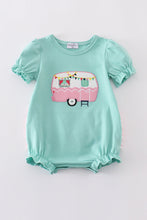 Green camper applique ruffle bubble - ARIA KIDS