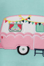 Green camper applique ruffle bubble - ARIA KIDS