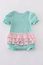 Green camper applique ruffle bubble - ARIA KIDS