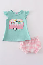 Green camper applique bloomer set - ARIA KIDS