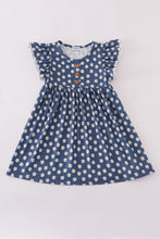Navy daisy print dress - ARIA KIDS