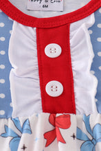 Blue bow print ruffle bubble - ARIA KIDS