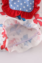 Blue bow print ruffle bubble - ARIA KIDS