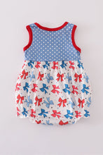 Blue bow print ruffle bubble - ARIA KIDS