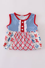 Blue bow print ruffle dress - ARIA KIDS