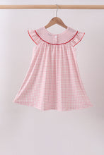 Pink strawberry embroidery gingham dress - ARIA KIDS