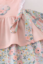 Pink floral character applique ruffle shorts set - ARIA KIDS
