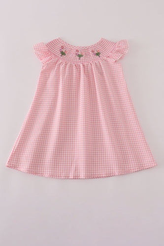 Pink floral smocked dress - ARIA KIDS