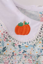 Green floral pumpkin embroidery smocked bloomer set - ARIA KIDS