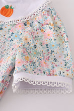 Green floral pumpkin embroidery smocked bloomer set - ARIA KIDS
