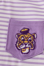 Purple LSU embroidery stripe top - ARIA KIDS