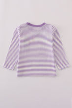 Purple LSU embroidery stripe top - ARIA KIDS